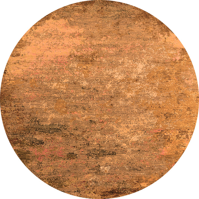 Round Oriental Orange Industrial Rug, urb2800org