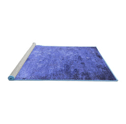 Sideview of Machine Washable Oriental Blue Industrial Rug, wshurb2800blu