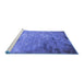 Sideview of Machine Washable Oriental Blue Industrial Rug, wshurb2800blu