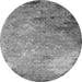 Round Oriental Gray Industrial Rug, urb2800gry