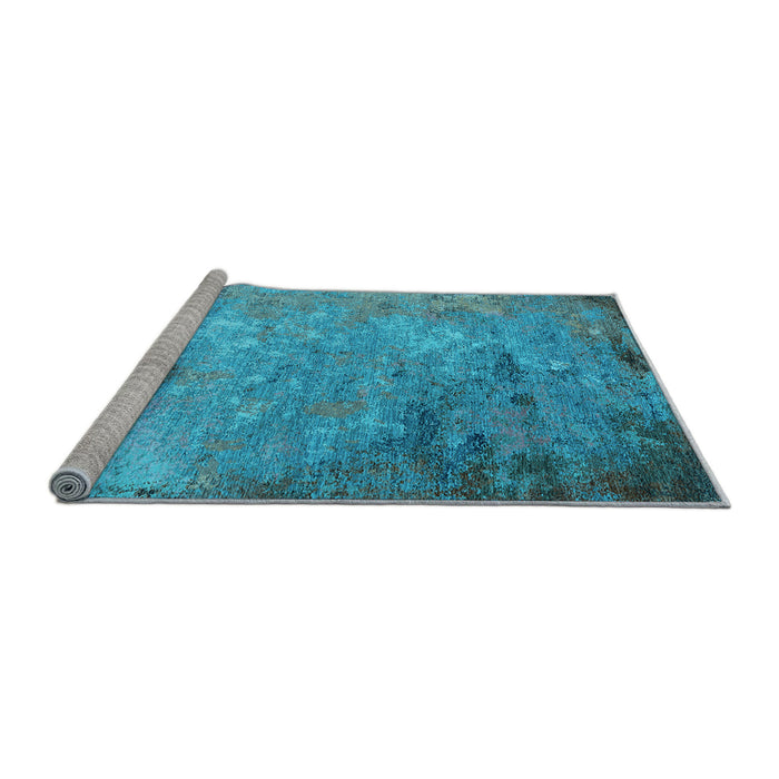 Sideview of Machine Washable Oriental Light Blue Industrial Rug, wshurb2800lblu