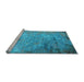 Sideview of Machine Washable Oriental Light Blue Industrial Rug, wshurb2800lblu