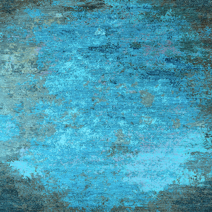 Square Oriental Light Blue Industrial Rug, urb2800lblu