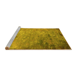 Sideview of Machine Washable Oriental Yellow Industrial Rug, wshurb2800yw