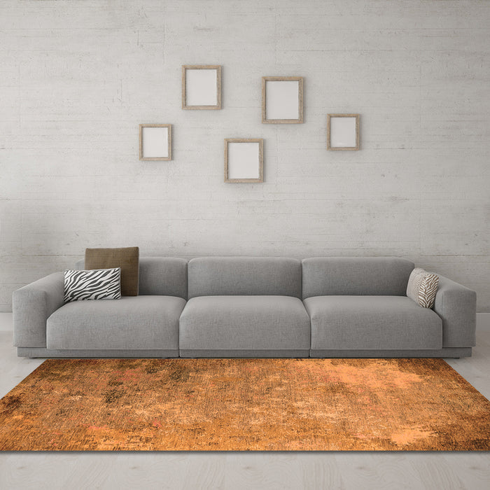 Machine Washable Oriental Orange Industrial Area Rugs in a Living Room, wshurb2800org