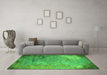 Machine Washable Oriental Green Industrial Area Rugs in a Living Room,, wshurb2800grn