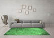 Machine Washable Oriental Emerald Green Industrial Area Rugs in a Living Room,, wshurb2800emgrn
