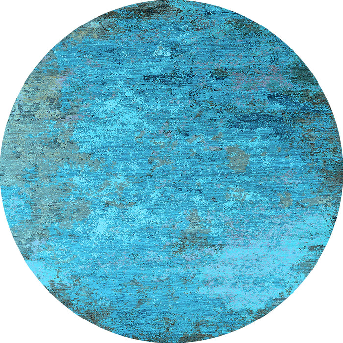Round Oriental Light Blue Industrial Rug, urb2800lblu