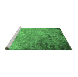 Sideview of Machine Washable Oriental Emerald Green Industrial Area Rugs, wshurb2800emgrn