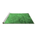 Sideview of Machine Washable Oriental Emerald Green Industrial Area Rugs, wshurb2800emgrn