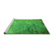 Sideview of Machine Washable Oriental Green Industrial Area Rugs, wshurb2800grn