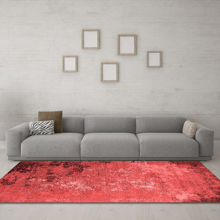 Industrial Red Washable Rugs