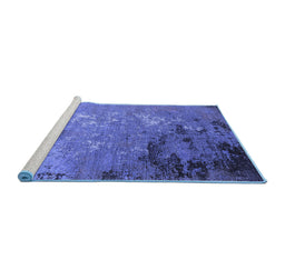 Sideview of Machine Washable Oriental Blue Industrial Rug, wshurb2801blu