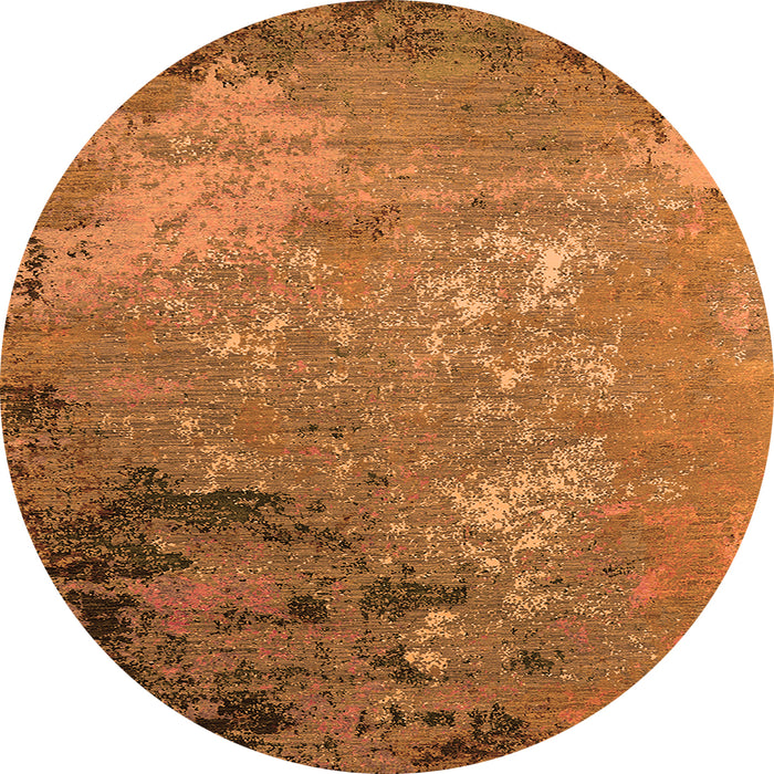 Round Oriental Orange Industrial Rug, urb2801org
