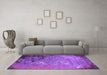 Machine Washable Oriental Purple Industrial Area Rugs in a Living Room, wshurb2801pur