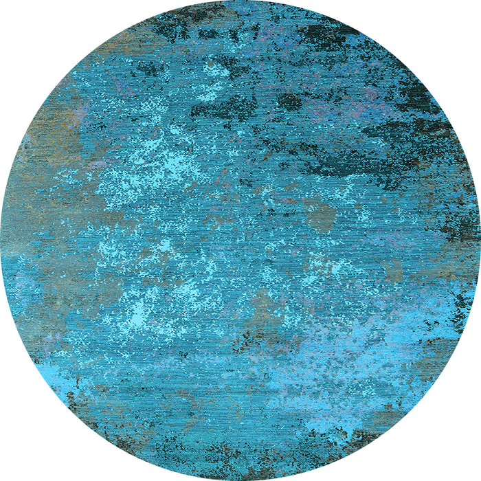 Round Oriental Light Blue Industrial Rug, urb2801lblu