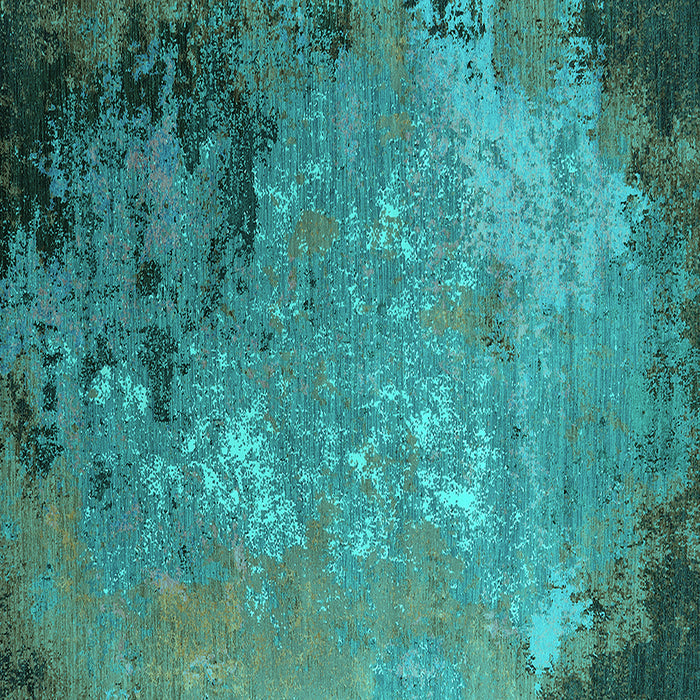 Square Oriental Turquoise Industrial Rug, urb2801turq