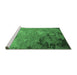 Sideview of Machine Washable Oriental Emerald Green Industrial Area Rugs, wshurb2801emgrn