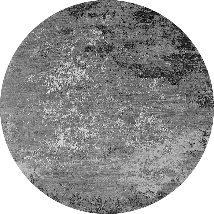 Round Oriental Gray Industrial Rug, urb2801gry