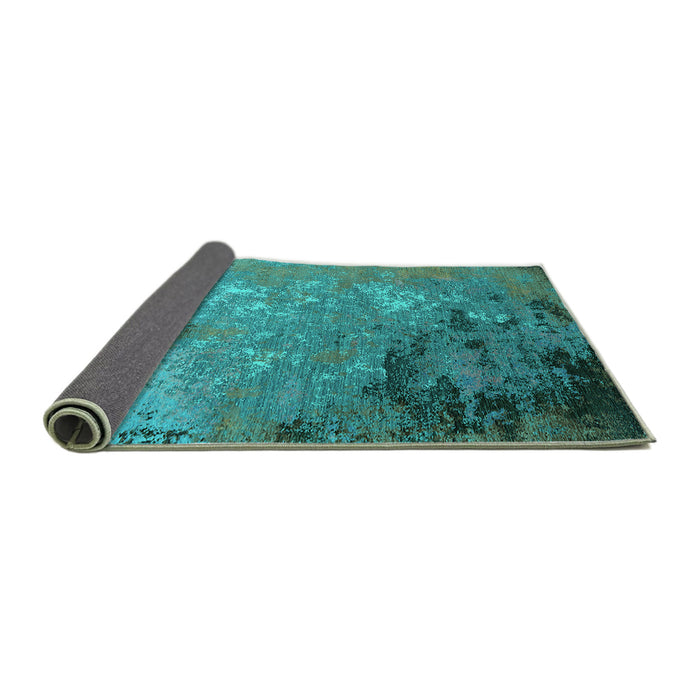 Sideview of Oriental Turquoise Industrial Rug, urb2801turq
