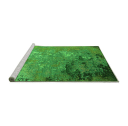 Sideview of Machine Washable Oriental Green Industrial Area Rugs, wshurb2801grn