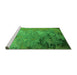 Sideview of Machine Washable Oriental Green Industrial Area Rugs, wshurb2801grn