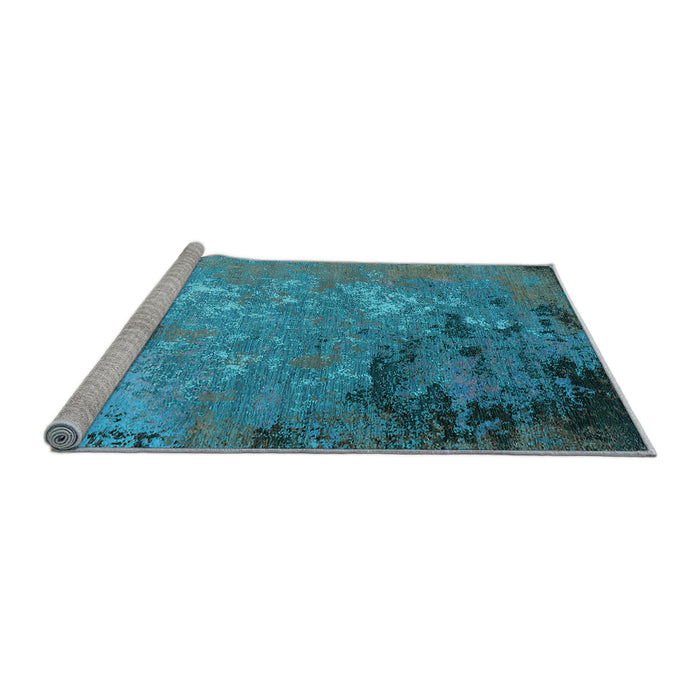 Sideview of Machine Washable Oriental Light Blue Industrial Rug, wshurb2801lblu