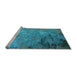 Sideview of Machine Washable Oriental Light Blue Industrial Rug, wshurb2801lblu