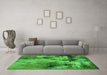 Machine Washable Oriental Green Industrial Area Rugs in a Living Room,, wshurb2802grn