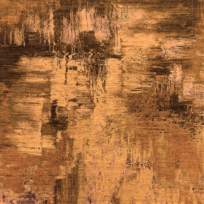 Square Oriental Orange Industrial Rug, urb2802org