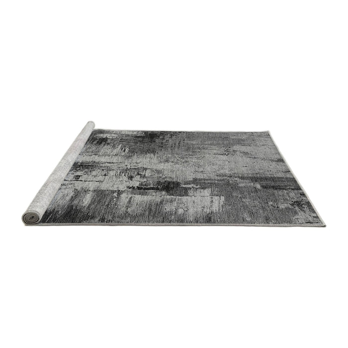 Sideview of Machine Washable Oriental Gray Industrial Rug, wshurb2802gry