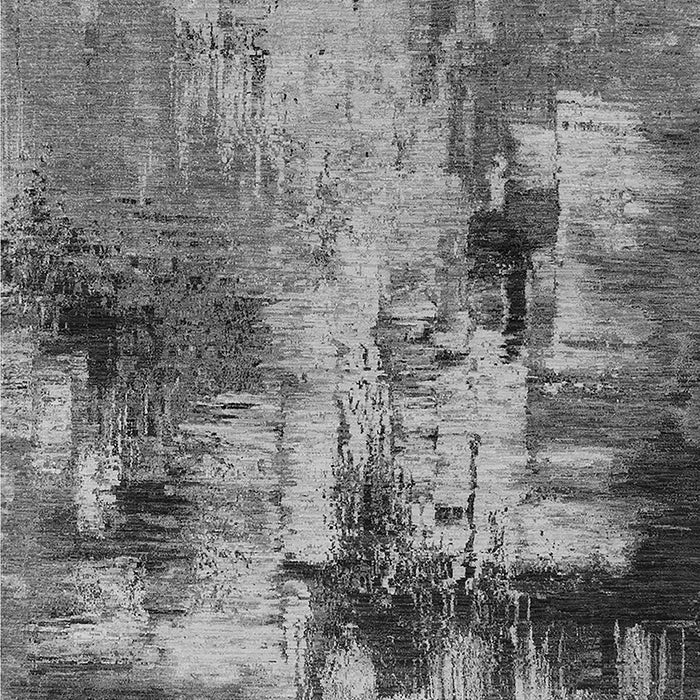 Machine Washable Oriental Gray Industrial Rug, wshurb2802gry