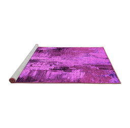 Sideview of Machine Washable Oriental Pink Industrial Rug, wshurb2802pnk