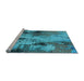 Sideview of Machine Washable Oriental Light Blue Industrial Rug, wshurb2802lblu