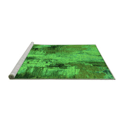 Sideview of Machine Washable Oriental Green Industrial Area Rugs, wshurb2802grn