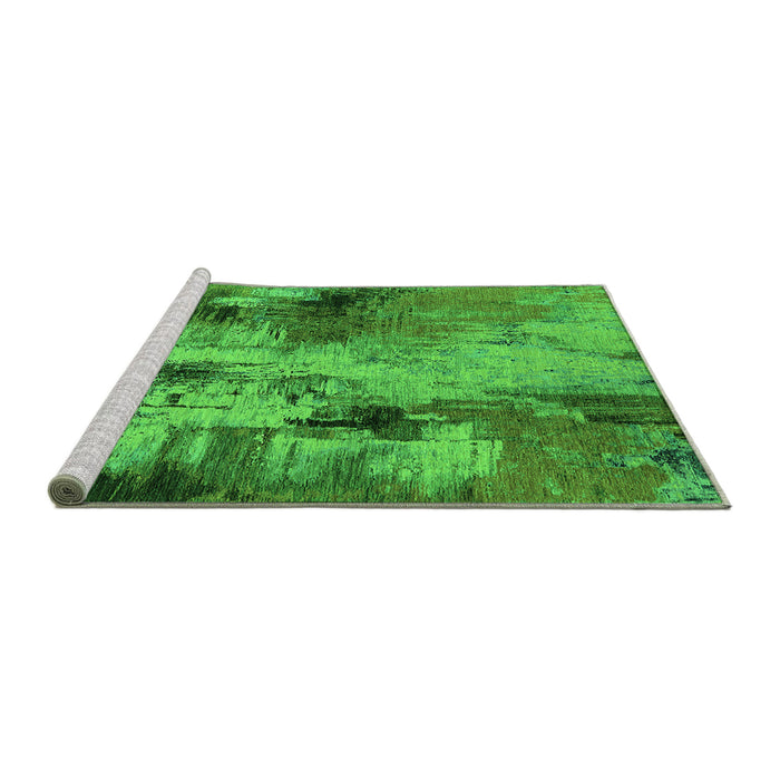 Sideview of Machine Washable Oriental Green Industrial Area Rugs, wshurb2802grn