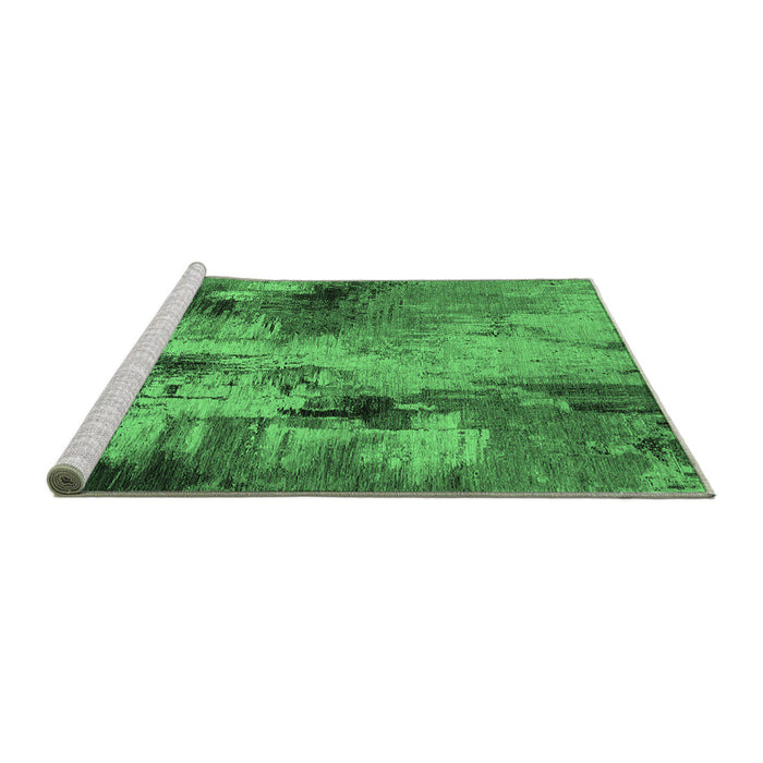 Sideview of Machine Washable Oriental Emerald Green Industrial Area Rugs, wshurb2802emgrn