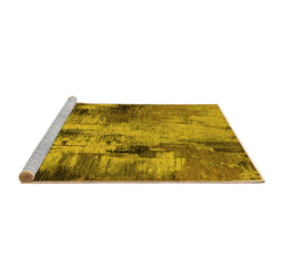 Sideview of Machine Washable Oriental Yellow Industrial Rug, wshurb2802yw