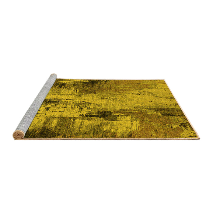 Sideview of Machine Washable Oriental Yellow Industrial Rug, wshurb2802yw