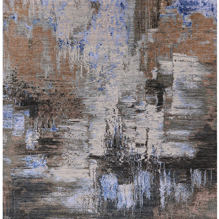 Square Mid-Century Modern Purple Oriental Rug, urb2802