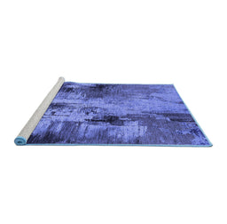 Sideview of Machine Washable Oriental Blue Industrial Rug, wshurb2802blu