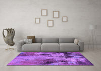 Machine Washable Oriental Purple Industrial Rug, wshurb2802pur