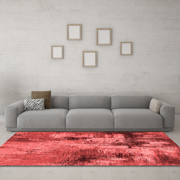 Industrial Red Washable Rugs