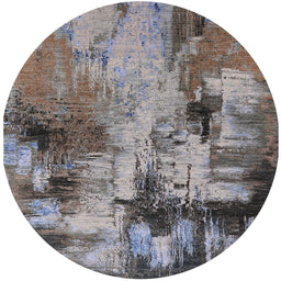 Round Machine Washable Industrial Modern Purple Rug, wshurb2802