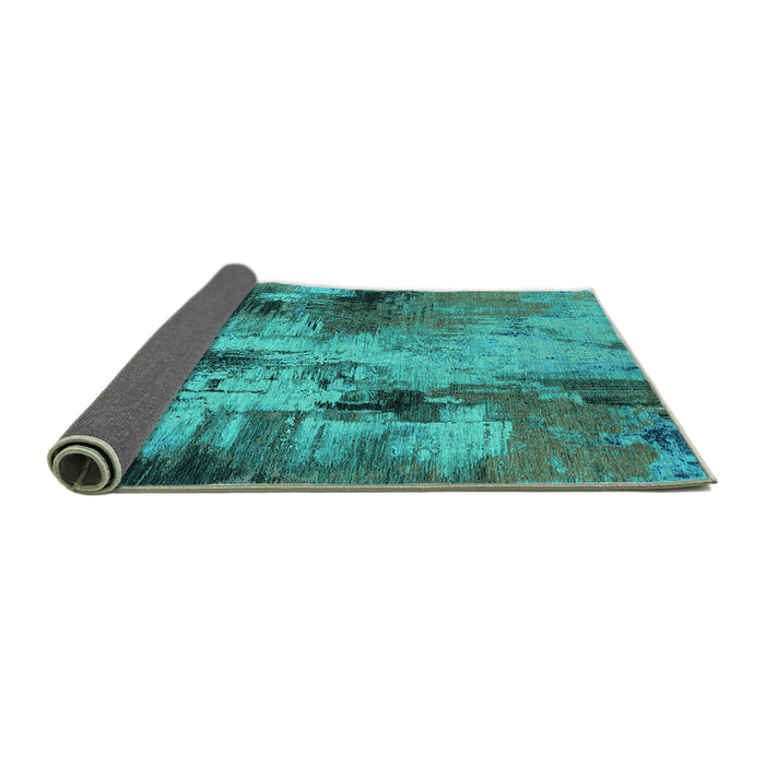 Sideview of Oriental Turquoise Industrial Rug, urb2802turq