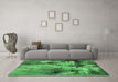 Machine Washable Oriental Emerald Green Industrial Area Rugs in a Living Room,, wshurb2802emgrn