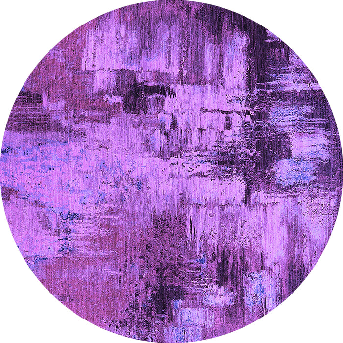 Round Oriental Purple Industrial Rug, urb2802pur
