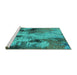 Sideview of Machine Washable Oriental Turquoise Industrial Area Rugs, wshurb2802turq