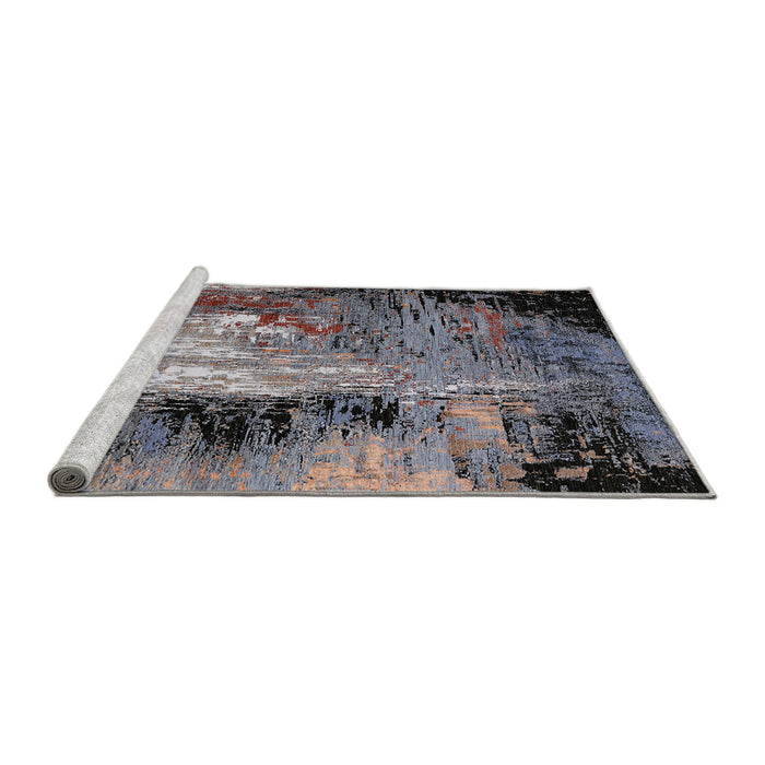 Sideview of Machine Washable Industrial Modern Black Rug, wshurb2803