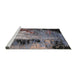 Sideview of Machine Washable Industrial Modern Black Rug, wshurb2803